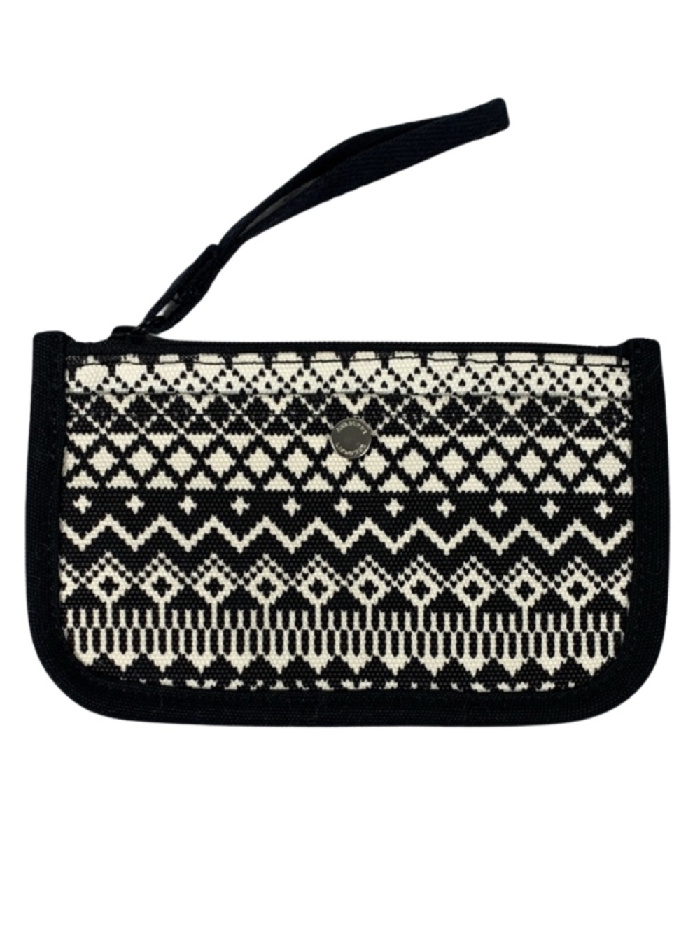 Lands' End Black and White Geometric Wristlet Nordic Fair Isle Bohemian